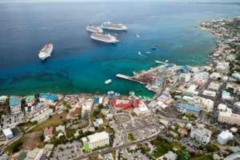 27 Feb 2008, George Town, Grand Cayman, Cayman Islands --- Aerial Photo of George Town --- Image by © Stephen Frink/Corbis