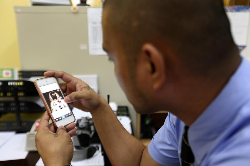 Richard Zulueta, activity coordinator at The Philippine School in Dubai using Instagram as a teacher appreciation campaign encouraging students to express their gratitude is launched. Pawan Singh / The National 