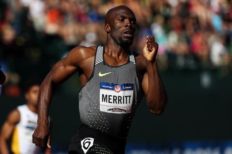 LaShawn Merritt runs in Round 1 of the Men's 400 m during the 2016 US Olympic Track & Field Team Trials at Hayward Field on July 1, 2016 in Eugene, Oregon. Patrick Smith / Getty Images
