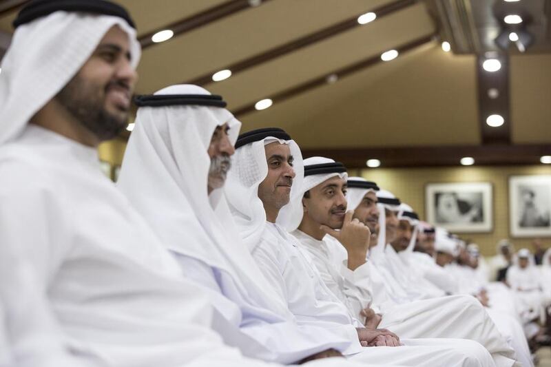 Members of the Royal family attend a Ramadan lecture by Dan Buettner at Al Bateen Palace.  Ryan Carter / Crown Prince Court – Abu Dhabi 