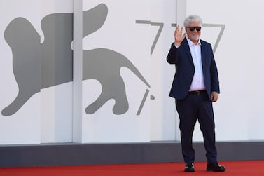 Spanish filmmaker Pedro Almodovar arrives for the premiere of 'The Human Voice' during the 77th Venice Film Festival in Venice, Italy. EPA