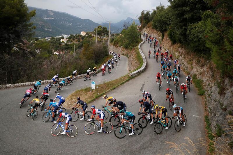 The peloton during Stage 1. Reuters