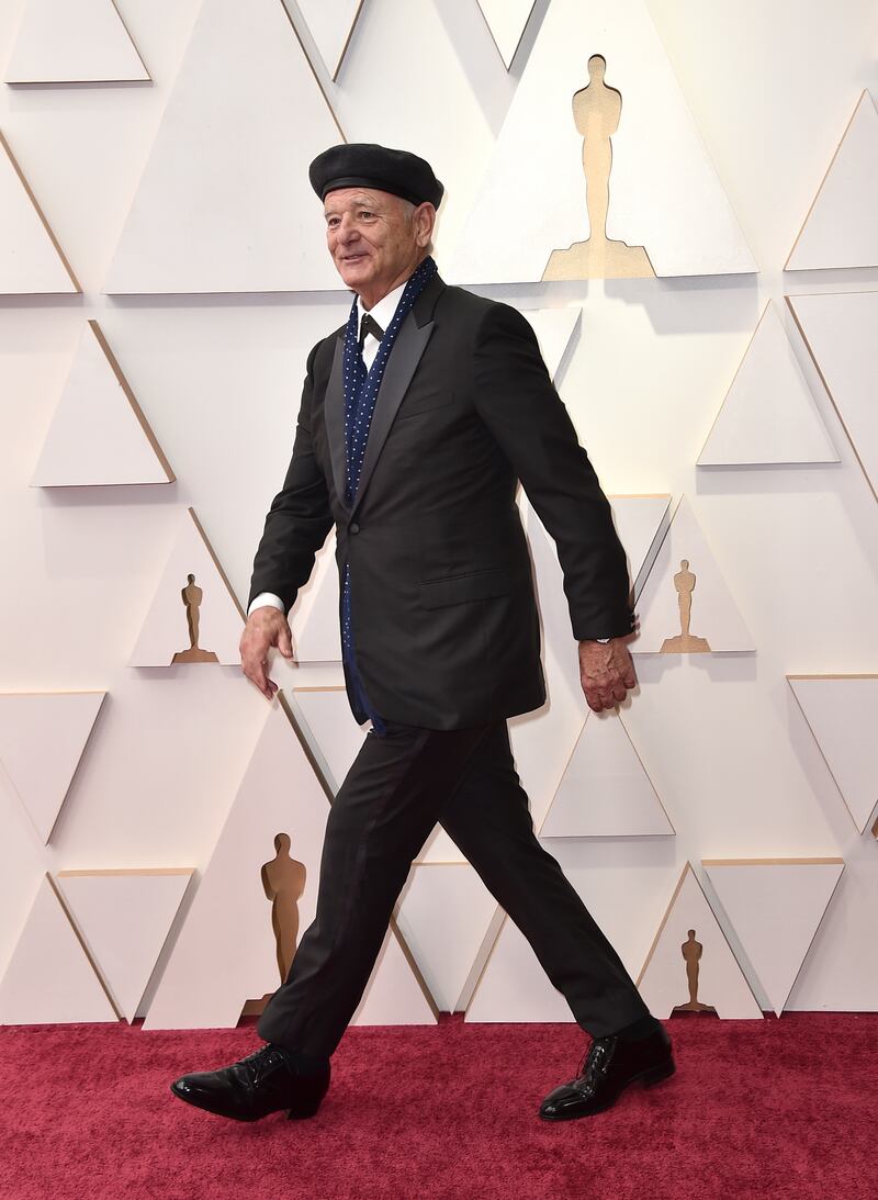 Actor Bill Murray in a Dior suit and a beret. AP