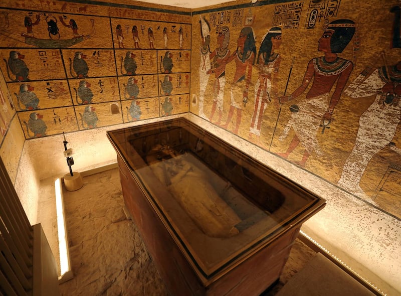 The sarcophagus of boy pharaoh King Tutankhamun is on display in his newly renovated tomb in the Valley of the Kings in Luxor, Egypt January 31, 2019. REUTERS/Mohamed Abd El Ghany