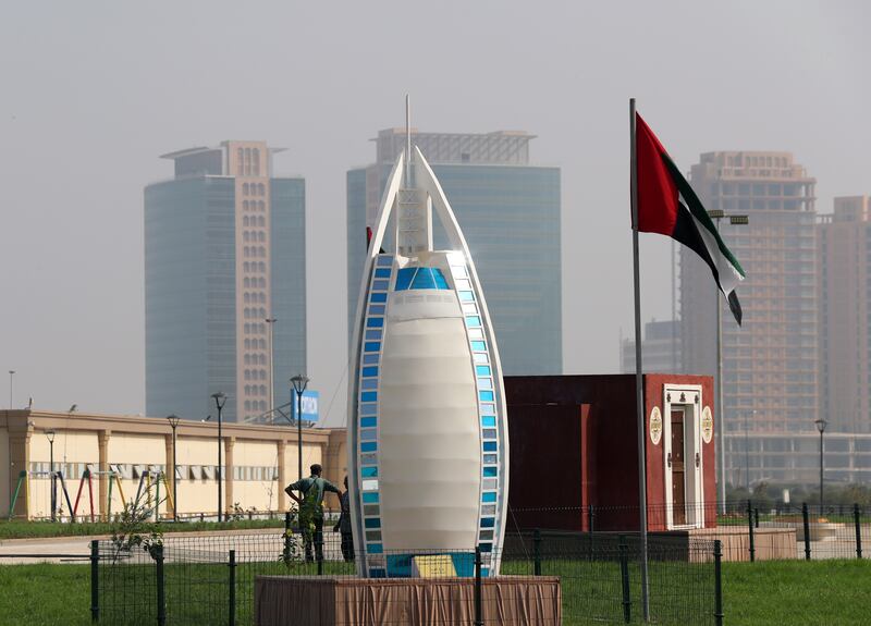 A model of Burj Al Arab, in Algiers. Landmarks from  countries due to take part in the Arab League Summit on November 1 and 2 have been placed in the Algerian capital. All photos: EPA