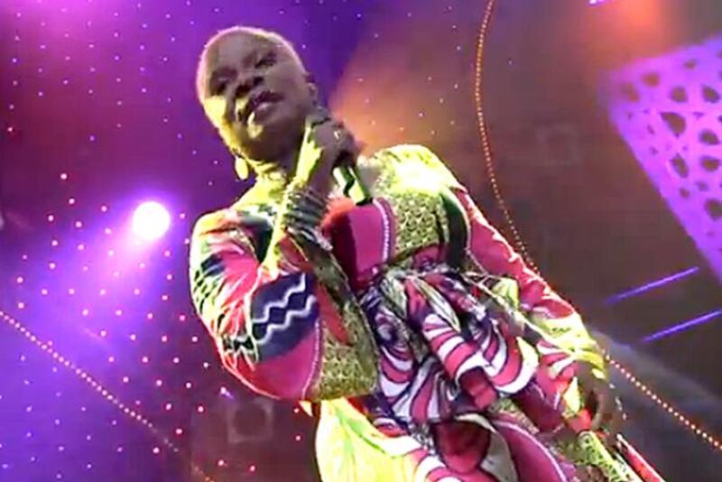 Angelique Kidjo. The World Music queen was all energy on stage with a packed show blending African rhythms with funk and jazz. She confirmed to The National she is in discussion for an Abu Dhabi performance next year. Courtesy Mawazine