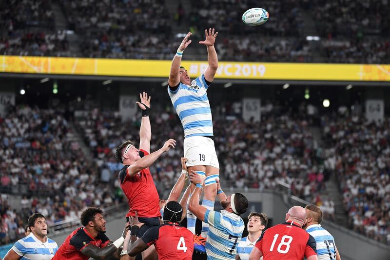 4 Matias Alemano (Argentina)
How different things might have been for Argentina had Alemmano started against England rather than Tomas Lavanini. Against USA, he made 18 tackles – double the next best of any other Argentine forward. And all of them legal. AFP