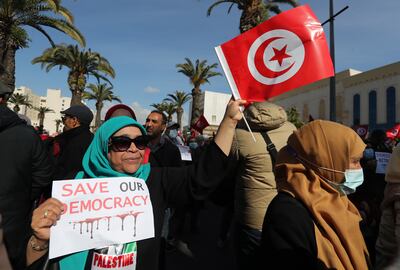 Tunisia has seen frequent protests against president Saied's seizure of additional powers since suspending the country's parliament and dismissing the Prime Minister Hichem Mechichi last summer. EPA