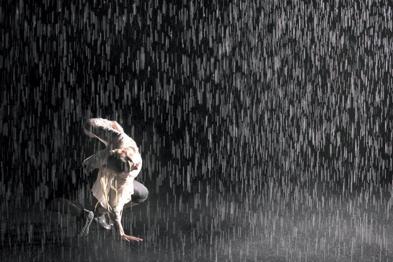 SHARJAH, UNITED ARAB EMIRATES - FEBRUARY, 14 2019.

Dance performance by Company Wayne McGregor at Sharjah's Rain Room.

(Photo by Reem Mohammed/The National)

Reporter: 
Section:  AC
