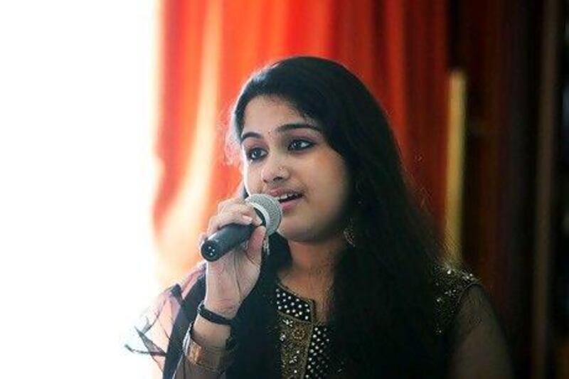 Abhirami Ajai is a 15-year-old, UAE-based singer. Pawan Singh / The National