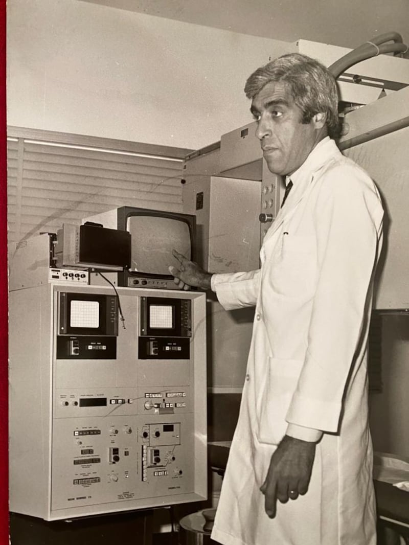 Dr Essam El Shammaa with one of the first ultrasound machines in the UAE in 1978