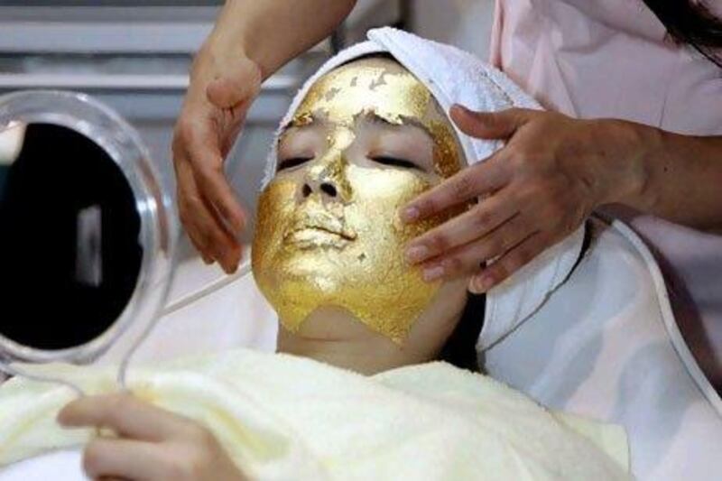 Business is growing for companies selling gold cosmetics. AF