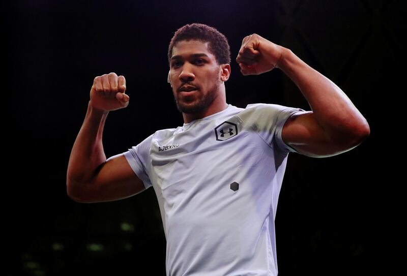 Anthony Joshua during the work out. Reuters