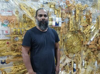 Artist Haribaabu Naatesan has repurposed hundreds of tonnes of e-waste into art. Photo: Haribaabu Naatesan
