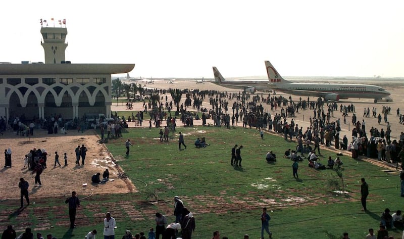November 24, 1998: A general view of Gaza international airport on its inauguration when planes from Egypt, Morocco, Spain, Austria, the European Community and then Palestinian Airlines landed. The airport cost US$ 250 million to build and its opening was delayed some 20 months. AFP Photo