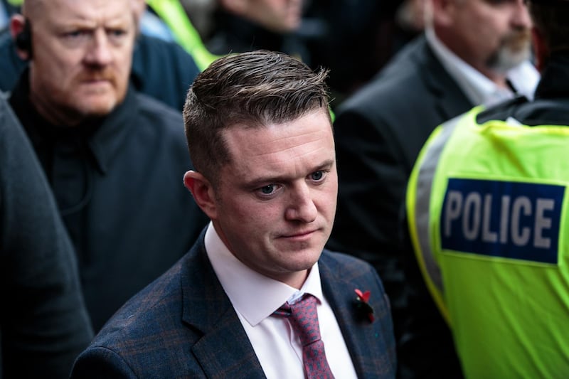 LONDON, ENGLAND - OCTOBER 23: Far-right figurehead Tommy Robinson, real name Stephen Yaxley-Lennon leaves the Old Bailey on October 23, 2018 in London, England. The Former English Defence League leader and British National Party member is facing a re-trial on charges of contempt. (Photo by Jack Taylor/Getty Images)