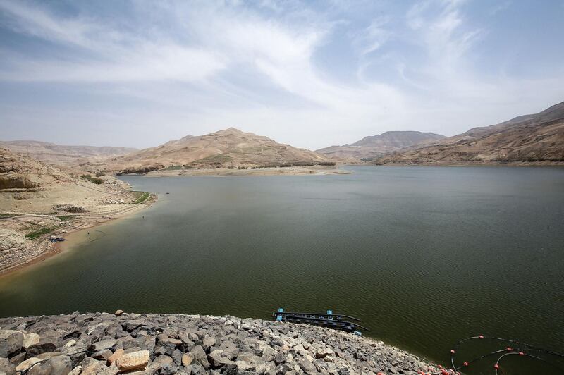 The Mujib Dam in the Madaba Governorate is below normal capacity. AFP