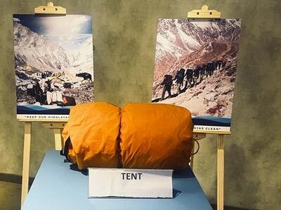 Waste from the the Himalayas on display at the Nepal Army Headquarters. Photo: Nepal Army