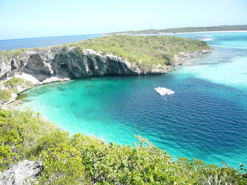 Dean's Blue Hole in the Bahamas is the world's second deepest sinkhole, at 202 metres. Photo: Wikimedia