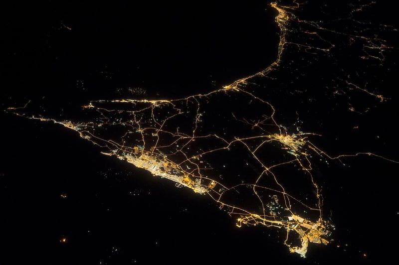 The UAE captured from space in 2013. Nasa’s Earth Observatory