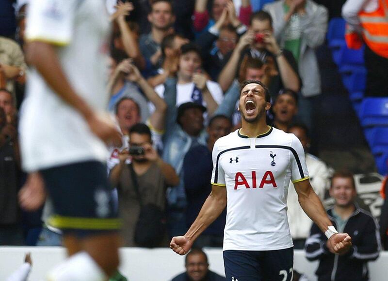 Left midfield: Nacer Chadli, Tottenham Hotspur. Scored twice as QPR were put to the sword. Like Lamela, his second season could be more fruitful than his first. (Photo: Eddie Keogh / Reuters)