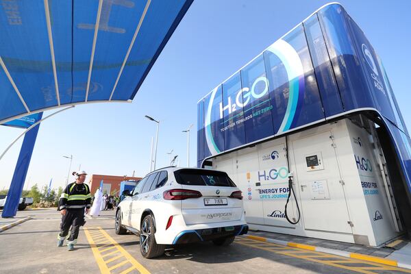 A hydrogen fuel station in Masdar City, Abu Dhabi. Chris Whiteoak / The National