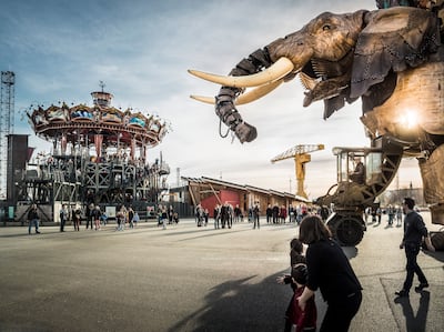 Les Machines de l'Ile's Grand Elephant and retro carousel have helped put Nantes on the tourist trail. Photo: Franck Tomps / LVAN