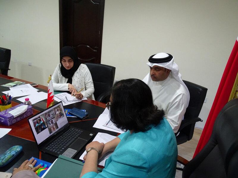 The Minister of Health of Bahrain participates in an emergency meeting held by the Health Ministers of the GCC. Courtesy Bahrain News Agency