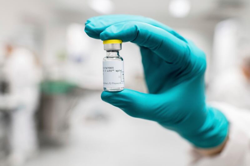 This July 2020 photo provided by Johnson & Johnson shows a vial of the Janssen COVID-19 vaccine. On Thursday, Feb. 4, 2021, Johnson & Johnson has asked U.S. regulators to clear the worldâ€™s first single-dose COVID-19 vaccine, an easier-to-use option that could boost scarce supplies. (Johnson & Johnson via AP)