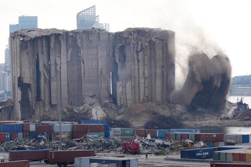 The collapse happened as people gathered at the site to mark the anniversary. AP