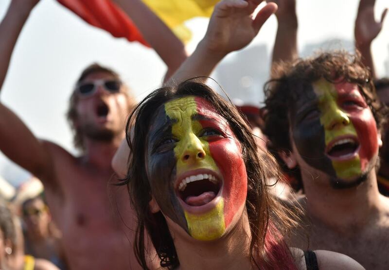 Belgium fans. Yasuyoshi Chiba / AFP Photo