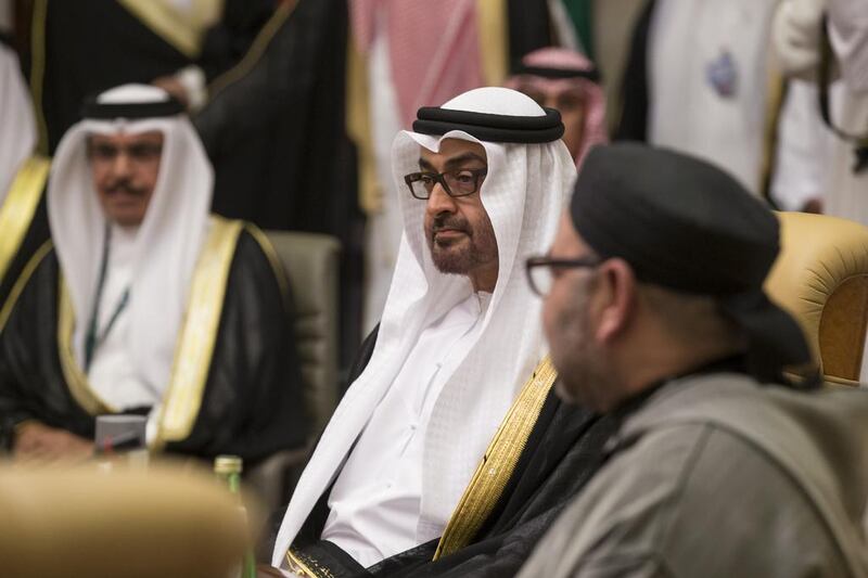 Sheikh Mohamed bin Zayed seen with King Mohamed VI of Morocco. Ryan Carter / Crown Prince Court — Abu Dhabi