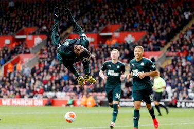 Soccer Football - Premier League - Southampton v Newcastle United - St Mary's Stadium, Southampton, Britain - March 7, 2020 Newcastle United's Allan Saint-Maximin celebrates scoring their first goal REUTERS/Peter Nicholls EDITORIAL USE ONLY. No use with unauthorized audio, video, data, fixture lists, club/league logos or "live" services. Online in-match use limited to 75 images, no video emulation. No use in betting, games or single club/league/player publications. Please contact your account representative for further details. TPX IMAGES OF THE DAY