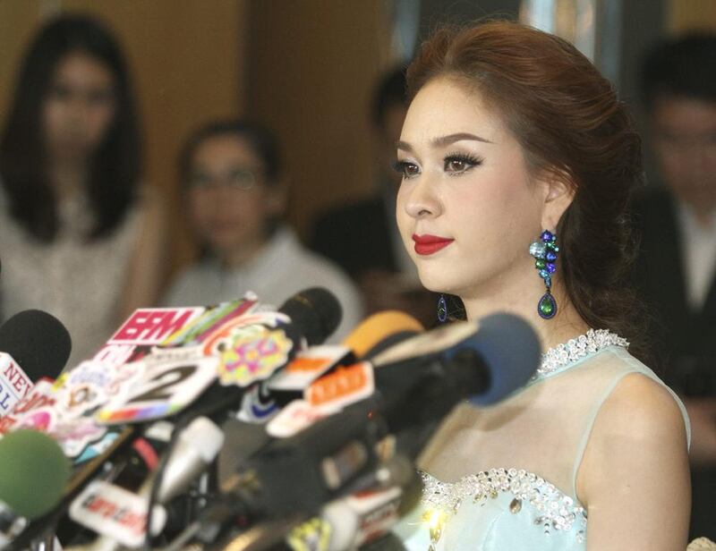 Miss Universe Thailland, Weluree Ditsayabut, 22, surrendered her crown on June 9, 2014 after she became the focus of a social media storm about political comments she had made online months before winning the contest. She was due to represent Thailand at the Miss Universe pageant in Brazil.  EPA