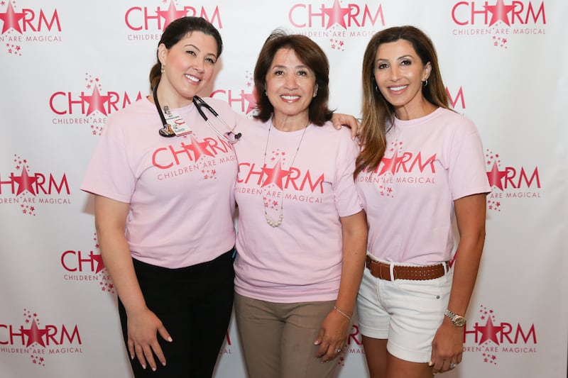 From left, Dr Janette Nesheiwat, Hayat Nesheiwat and founder of Children Are Magical, Jaclyn Stapp, attend the 2018 Charm Back To School Bash in August 2018 in Nashville, Tennessee.  Getty Images