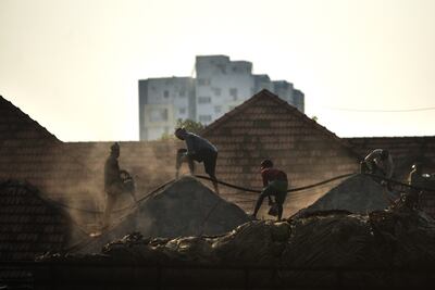 Labourers in Chennai. EPA