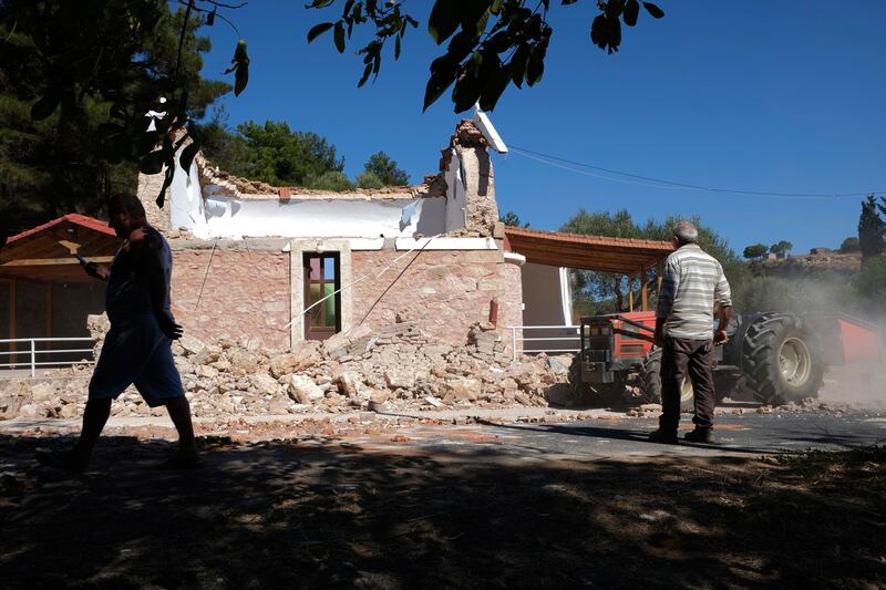 A strong earthquake with a preliminary magnitude of 5.8 hit Crete on Monday. The authorities say one person was killed and several more were injured. Photo: AP