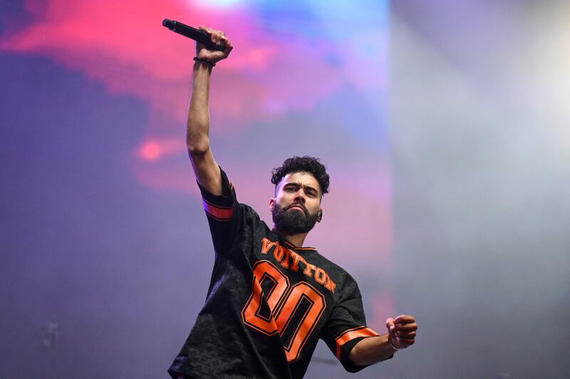 Indian-born Canadian singer AP Dhillon performs during the Lollapalooza India music festival in Mumbai on January 28, 2023. All photos: AFP