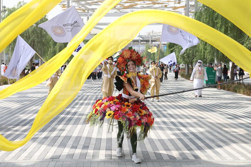 France National Day Parade on Ghaf Avenue. Expo 2020 Dubai