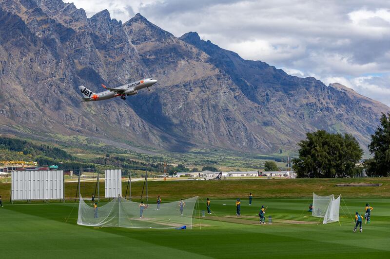 The Pakistan team training at Queenstown Events Centre in New Zealand, on December 9. Getty
