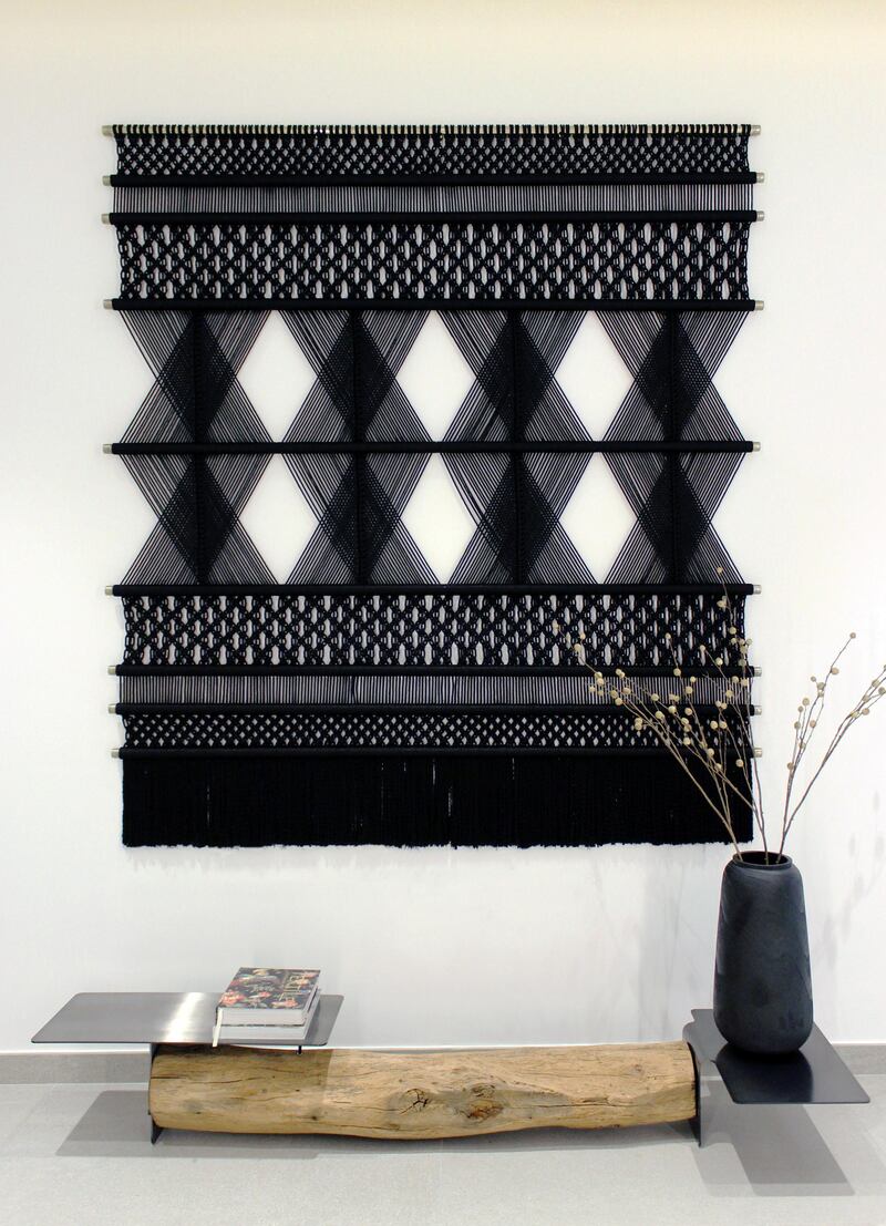 Dress up a wall with a macrame wall hanging from Kleuah.