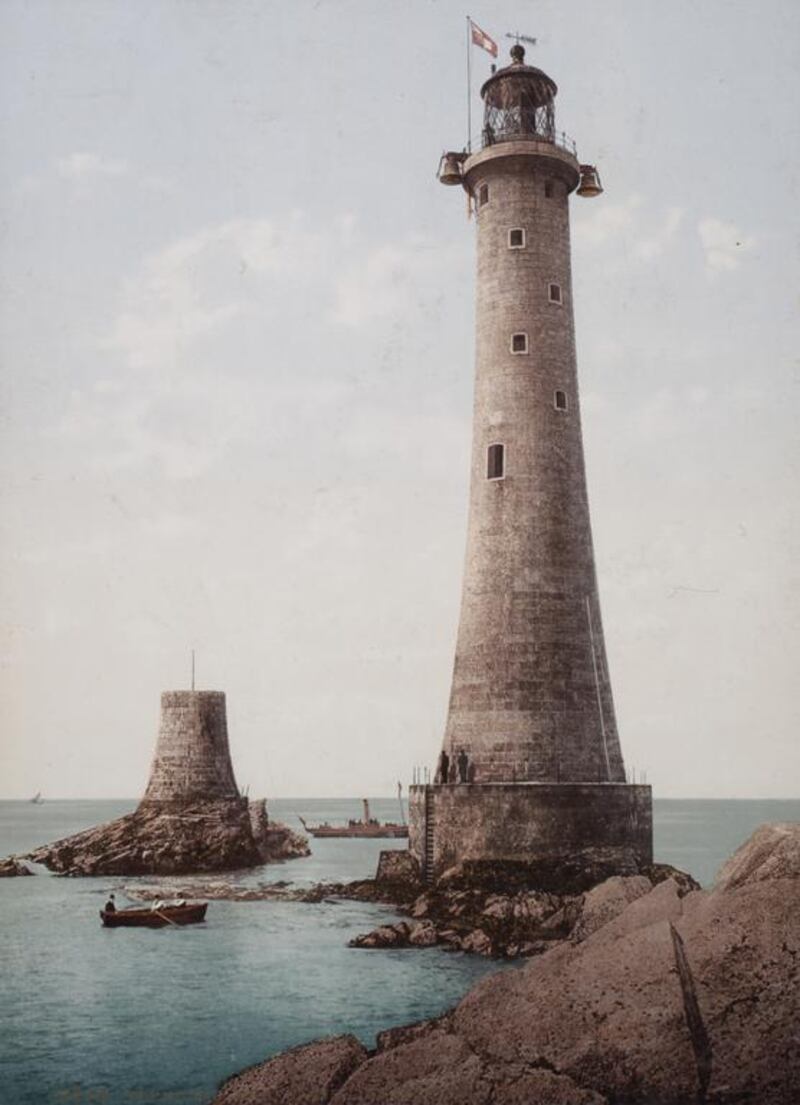 The Eddystone Lighthouse at Plymouth, Devon, England, around 1889-1911. Courtesy Swiss Camera Museum.