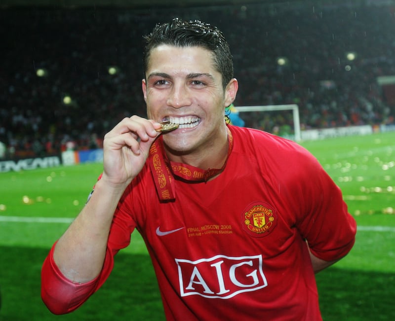 Ronaldo savours the sweet taste of victory after Manchester United's 2008 Champions League win. Getty Images