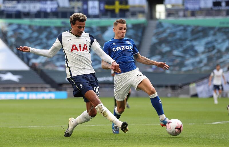 Spurs midfielder Dele Alli of Tottenham shoots on goal. EPA