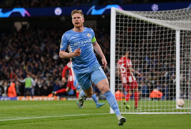 QUARTER-FINAL FIRST LEG - April 5, 2022: Manchester City 1 (De Bruyne 70') Atletico Madrid 0. Guardiola said: "We played an incredible top side who are difficult to face, but it is a good result. We had chances to score a second and third. It is not easy to face a team with a lot of experience in this tournament." Getty