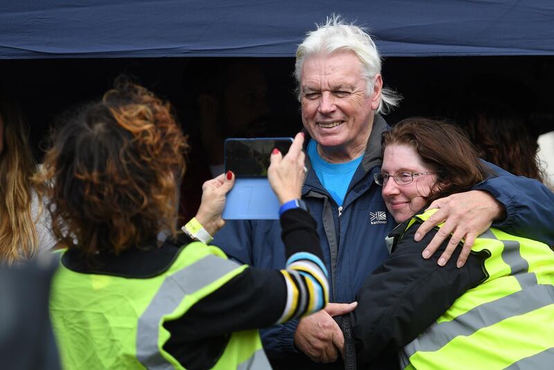 British Conspiracy theorist David Icke attends a 'We Do Not Consent' rally at Trafalgar Square.  EPA