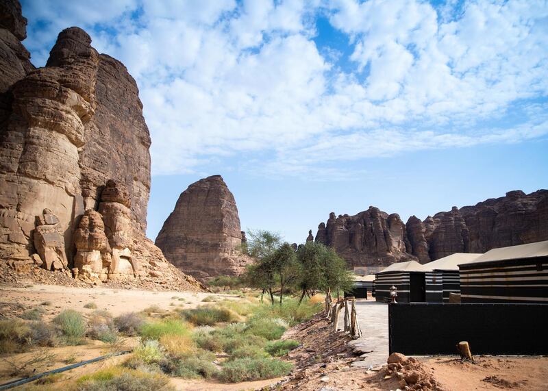 RIYADH, KINGDOM OF SAUDI ARABIA. 29 SEPTEMBER 2019. 
Shaden Desert Resort in Al Ula is undergoing expansion where new rooms and suites are being built to accomodate more toursits coming in the city.
(Photo: Reem Mohammed/The National)

Reporter:
Section: