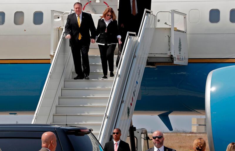 US Secretary of State Mike Pompeo in Lebanon. AFP