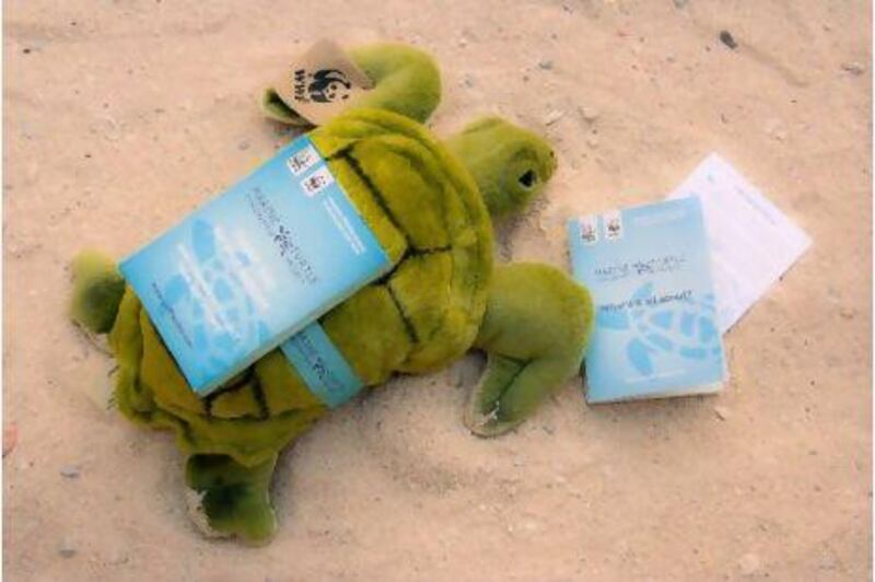 3. Emirates Wildlife Society is calling on UAE residents to support the Marine Turtle Conservation Project through the purchase of a "Turtle Adoption Pack"'.