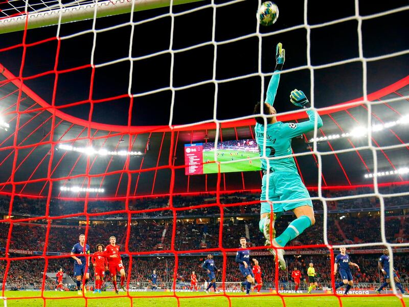 Tottenham goalkeeper Paulo Gazzaniga tips a save over the crossbar. AFP